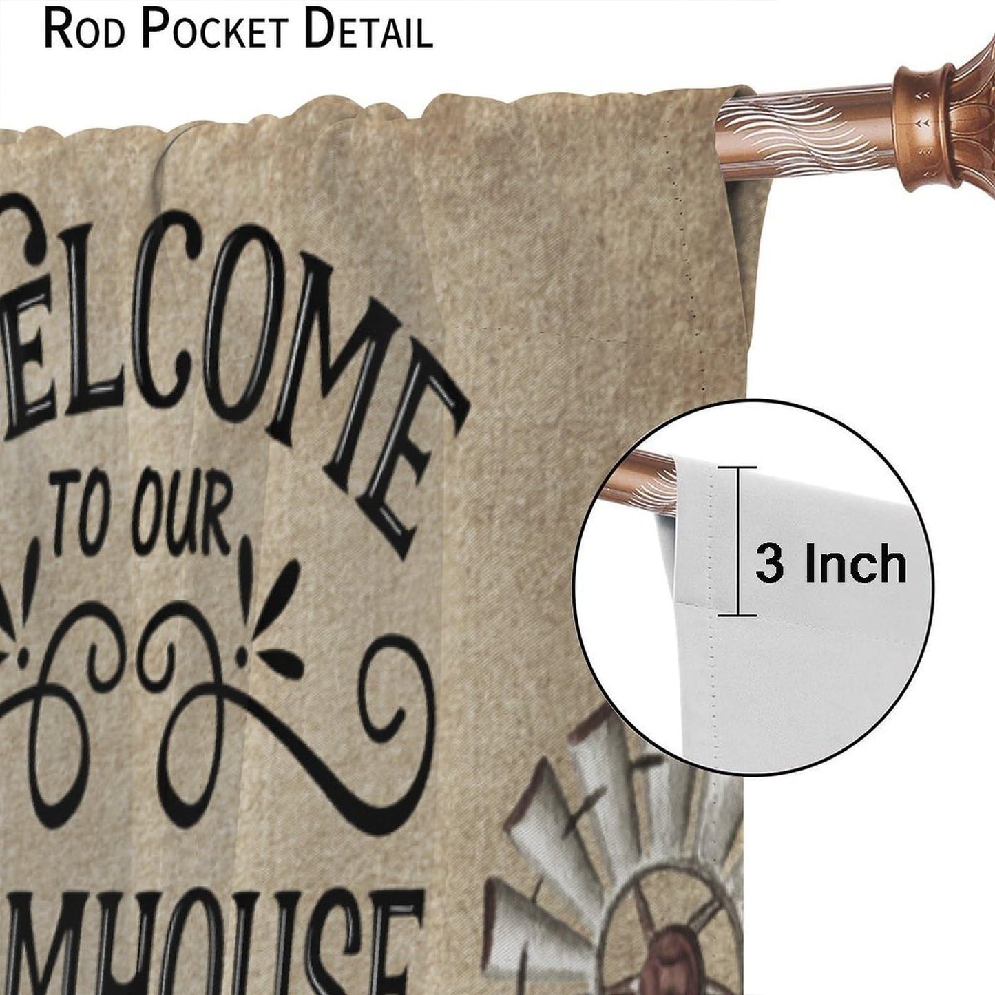 VUMIVI Farm Curtains Cows Windmill Fence Forest River Mountains Rustic Natural Landscape Rod Pocket Window Treatments for Bedroom Kitchen Living Dining Apartment Dorms Cafe 42" W X 44.5" L