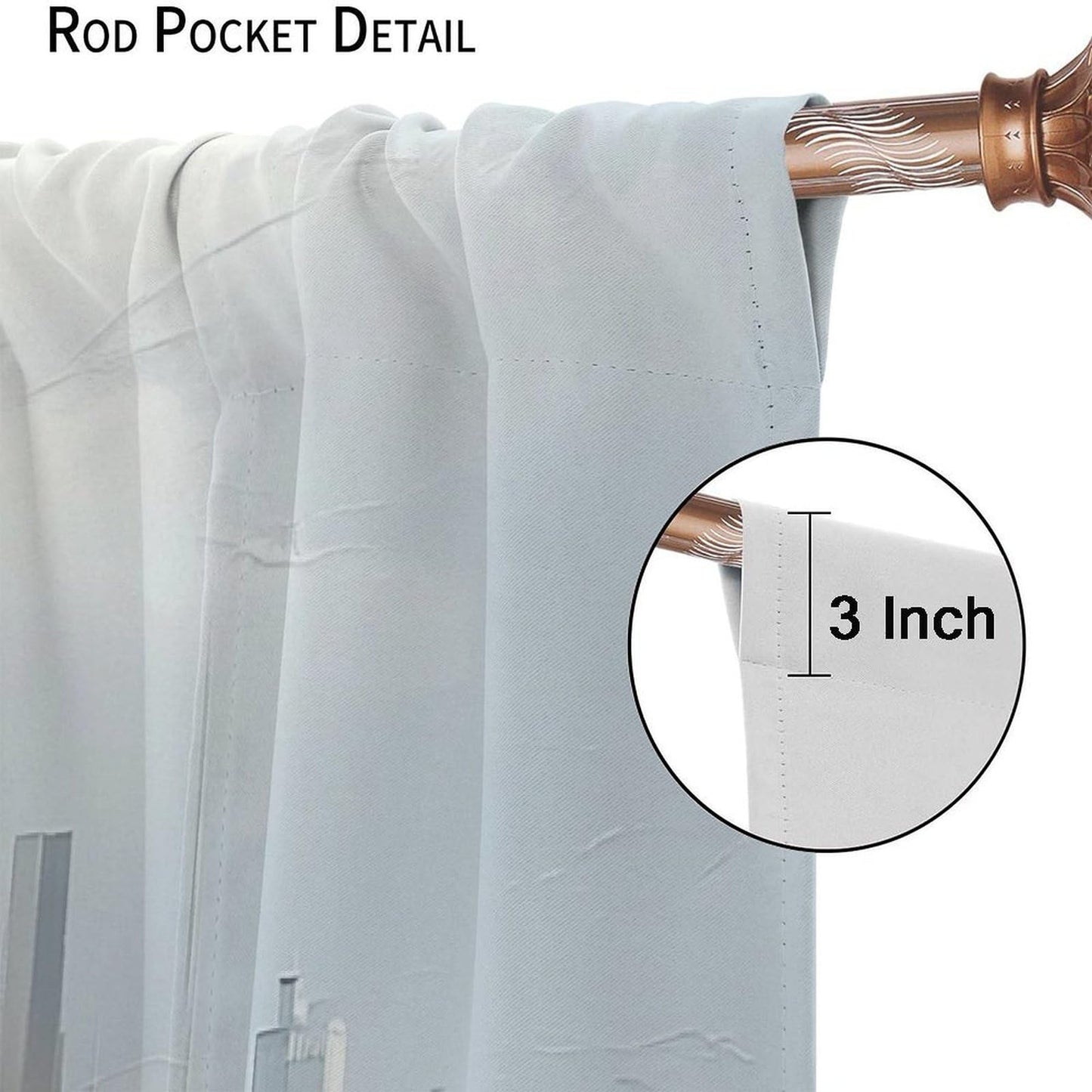 WDHTEXT Art Deco Painting Blackout Window Curtain Panels, Cityscape Abstract Rod Pocket Window Drapes for Living Room Bedroom, 2 Panels, Each 21W x 45L