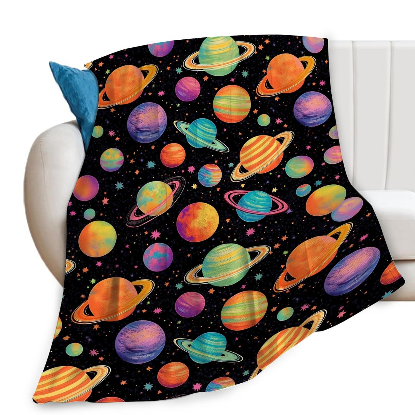 Lovira Space Planet Throw Blanket Solar System Print Throw Blankets Gifts for Couch Sofa Bed Stuff Decor Soft Cozy Fleece Plush Warm Flannel Bedding for Lover Boys Girls 40"x50"
