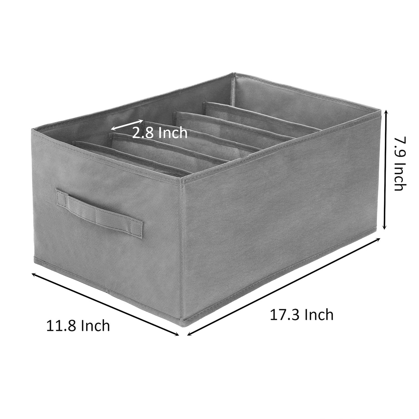 Nicunom 6 Pack Wardrobe Clothes Organizer, 6 Grids Large Clothes Closet Organizer and Storage, Divided Clothing Storage Boxes Bins Closet Drawer Organizer for Jeans T-shirt Pants Sweater