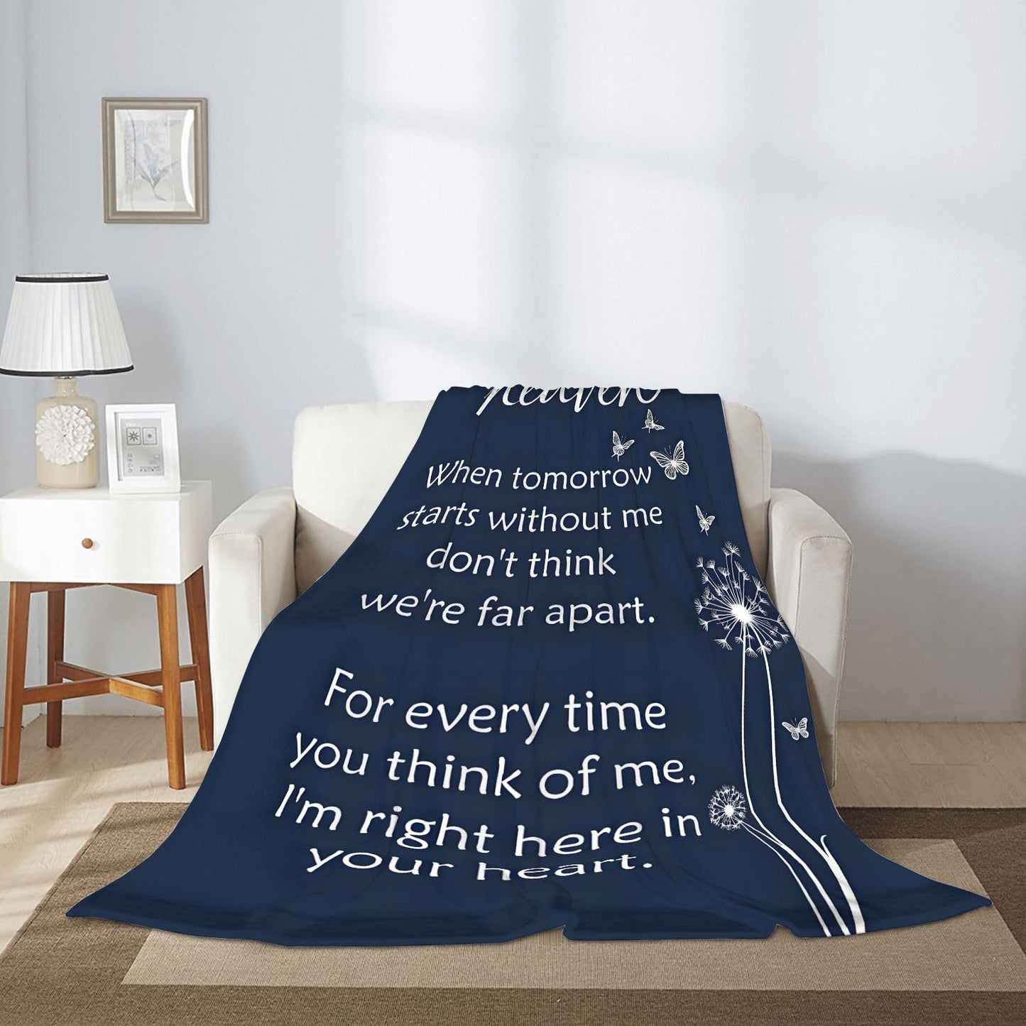 Sending You A Big Hugs So Its There When You Need It Blanket Cozy Flannel Comfort Throw Sympathy Healing Gift Encouragement Blanket for Family and Friends (White 9, 50x60in(127cm*153cm))