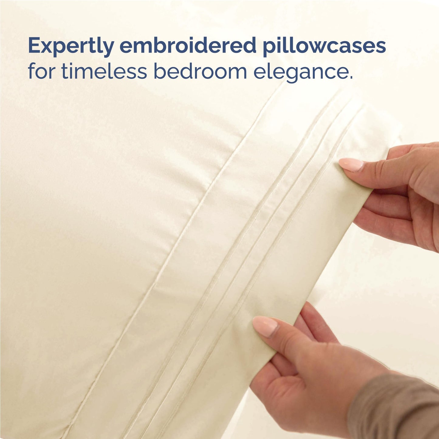 Full Size 4 Piece Sheet Set - Comfy Breathable & Cooling Sheets - Hotel Luxury Bed Sheets for Women & Men - Deep Pockets, Easy-Fit, Extra Soft & Wrinkle Free Sheets - Off White Oeko-Tex Bed Sheet Set