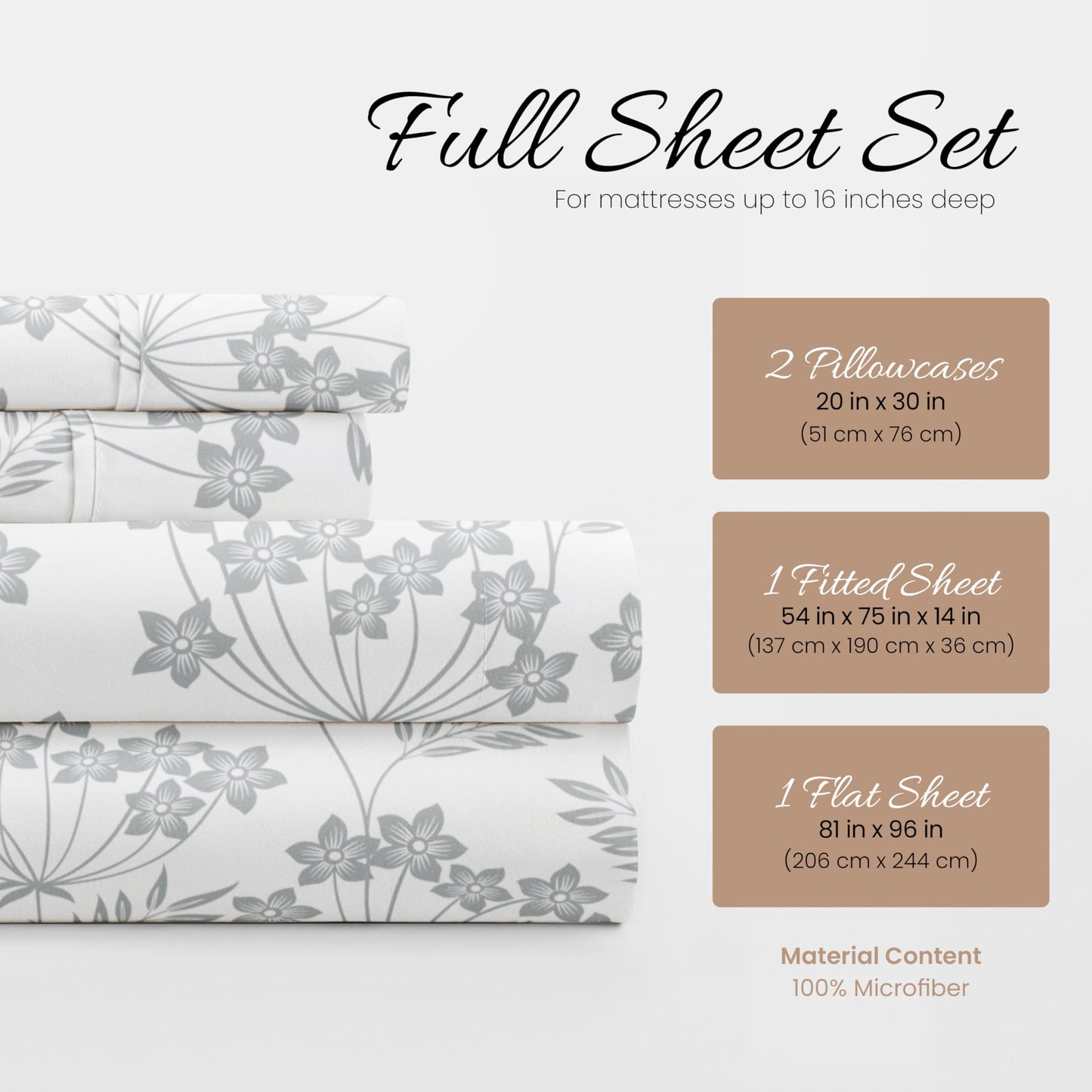 Linen Market 4 Piece Full Bedding Sheet Set (Light Blue Floral) - Sleep Better Than Ever with These Ultra-Soft & Cooling Bed Sheets for Your Full Size Bed - Deep Pocket Fits 16" Mattress