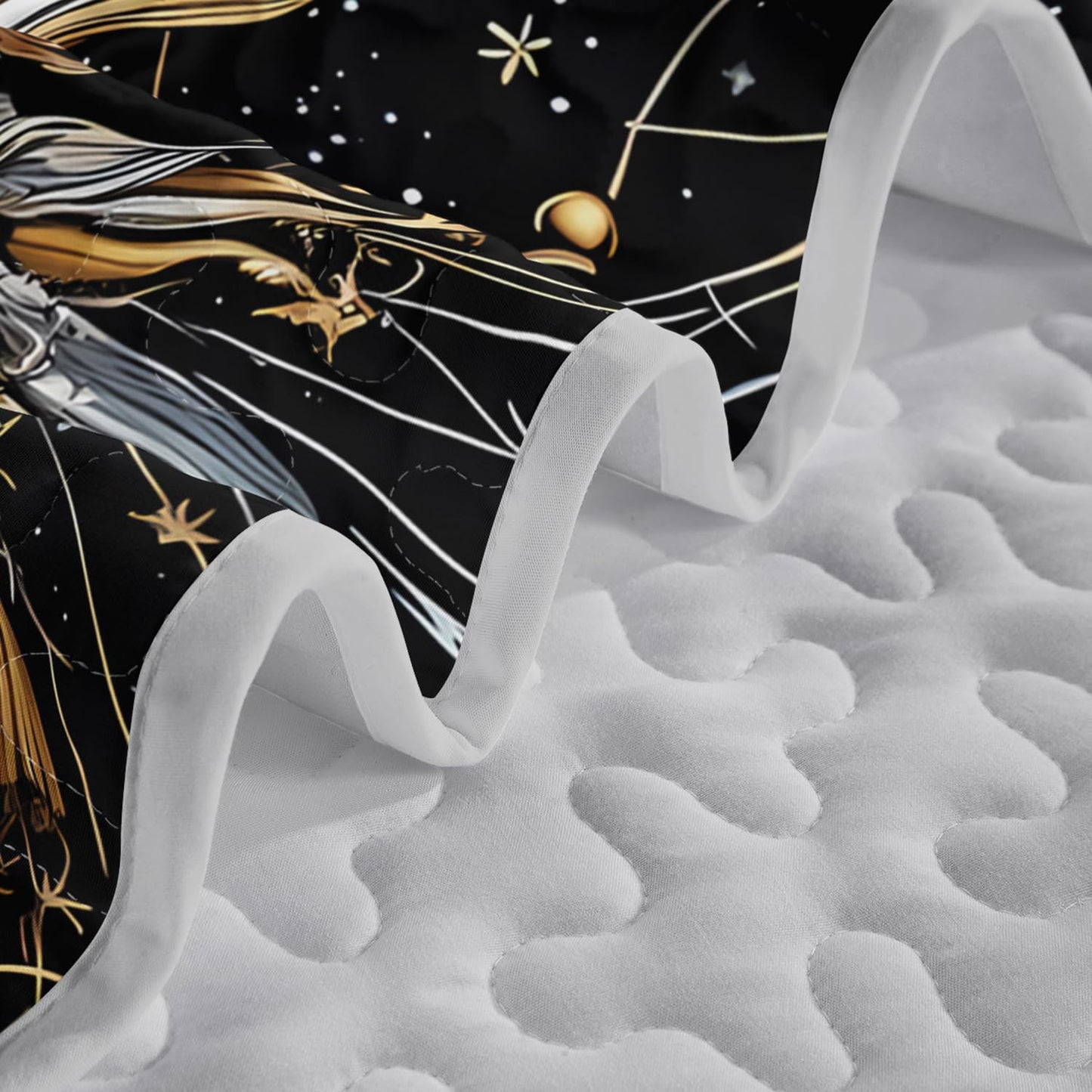 XYNHML Sun Moon Star Quilts Bedding Full 3Pcs Mystic Celestial Galaxy Starry Quilt Bed Set Occult Crescent Lightweight Soft Bedspread Coverlet with 2 Pillowcases for Kid Boy Girl Teen Adult Bed Decor