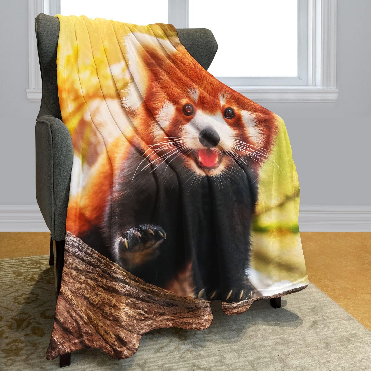 Rstick Red Panda Blanket Cute Little Panda Fleece Blanket Soft Fuzzy Plush Throw Blankets for Couch Bed 50"x60"