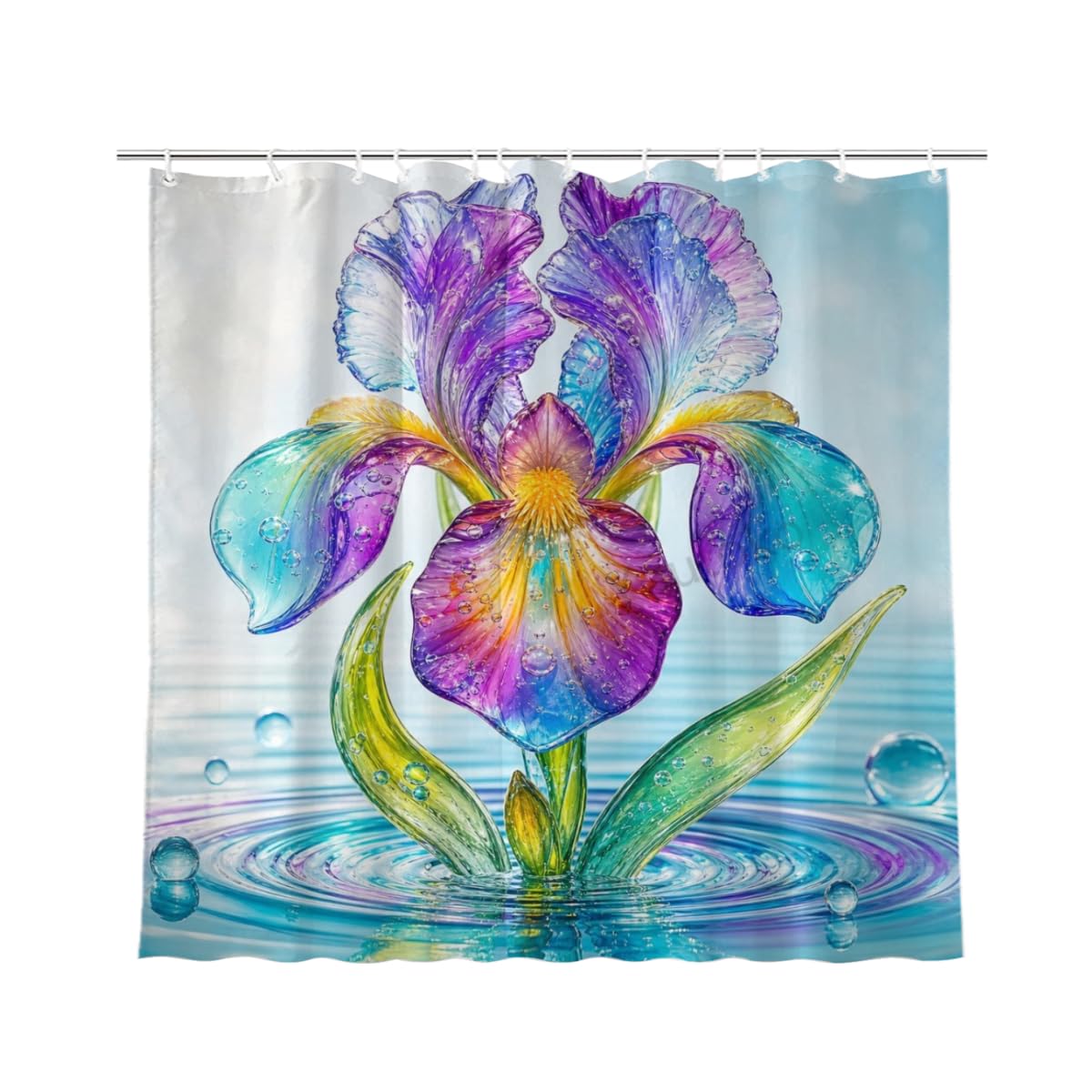 Youtoko Rose Floral Shower Curtain 72x72 Inch with 12 Hooks Polyester Bath Decor Set Whimsical Tropical Hibiscus Mix Romantic Style for Boho Bathroom