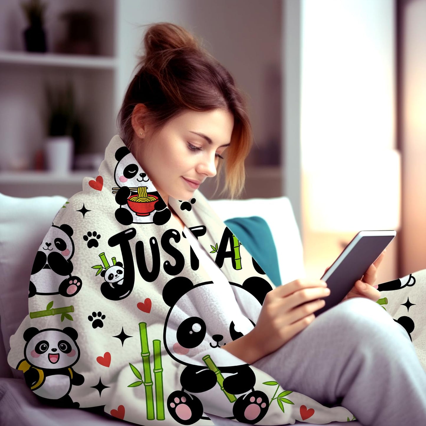 MOUND BOOM Panda Blanket Gifts for Panda Lovers Kids Teens,Pandas Accessories Stuff Animal Pattern Throw Blankets,Cute Pandas Theme Gifts for Women Girls Adults 50"X40"