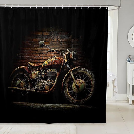 Feelyou Boys Girls Dirt Bike Bath Curtain Racing Motocross Shower Curtain Kids Motorcycle Bathroom Shower Curtain Set Motorbike Teens Bathroom Accessories Bedroom Decor 72"x78"