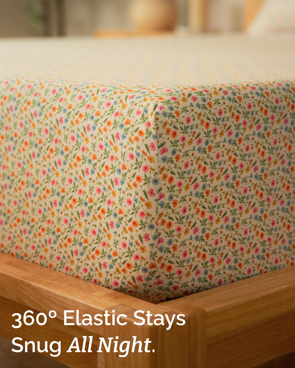 Floral Sheets - Flower Print Bed Sheet Set - 1 Flat, 1 Fitted & 2 Pillowcases w/ Deep Pockets - Comfy, Cozy, Wrinkle & Fade Free - Boho Botanical Bedding - Soft, Breathable & Cooling - Full Size Set