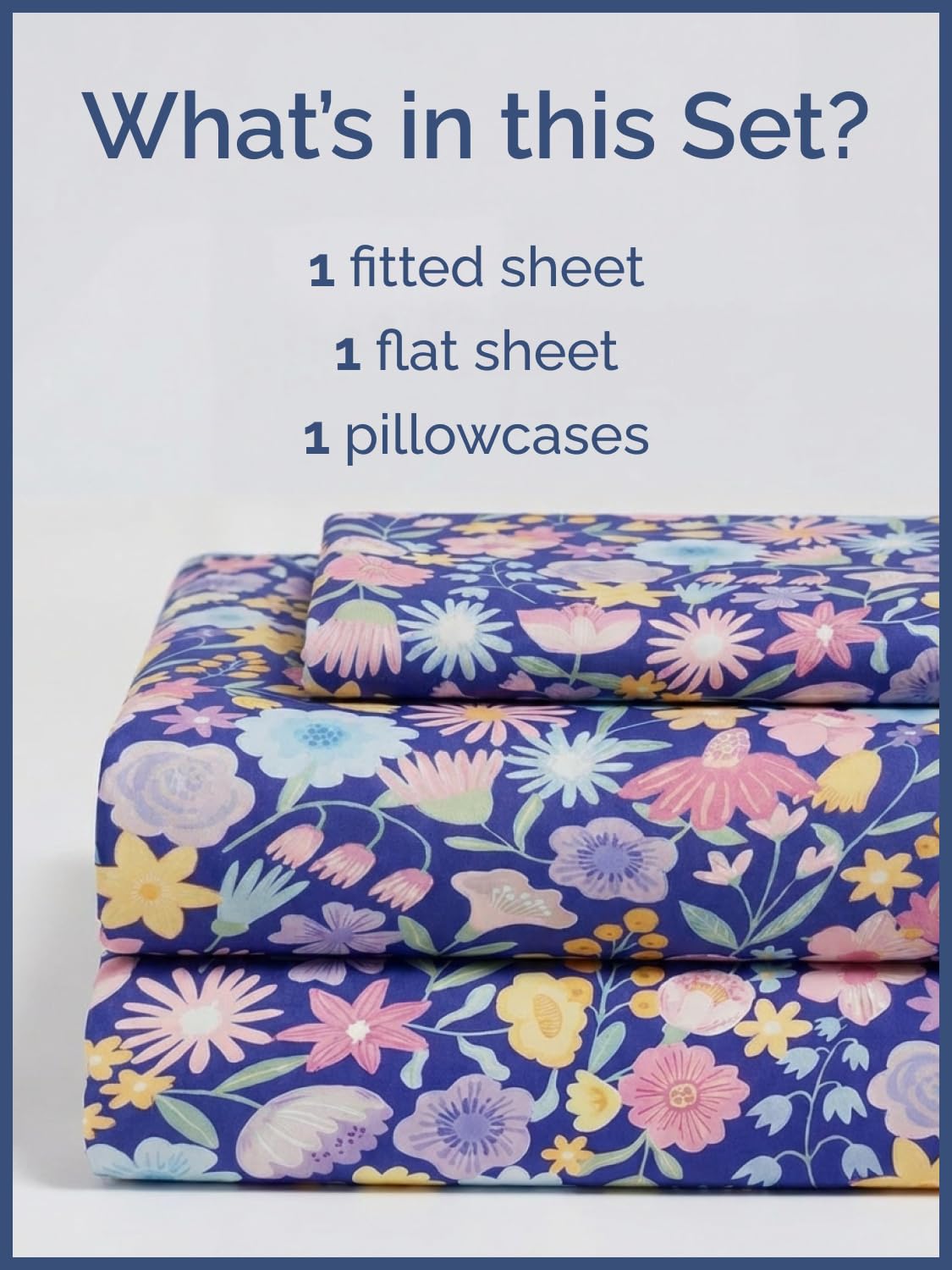 CGK Unlimited Kids Purple Meadow Twin 3 Piece Sheet Set - Boys, Girls, Teens, Toddler - Easy Fit Deep Pockets - Soft, Cooling & Breathable Sheets - Cute, Cozy, Fade & Wrinkle Free - Machine Washable
