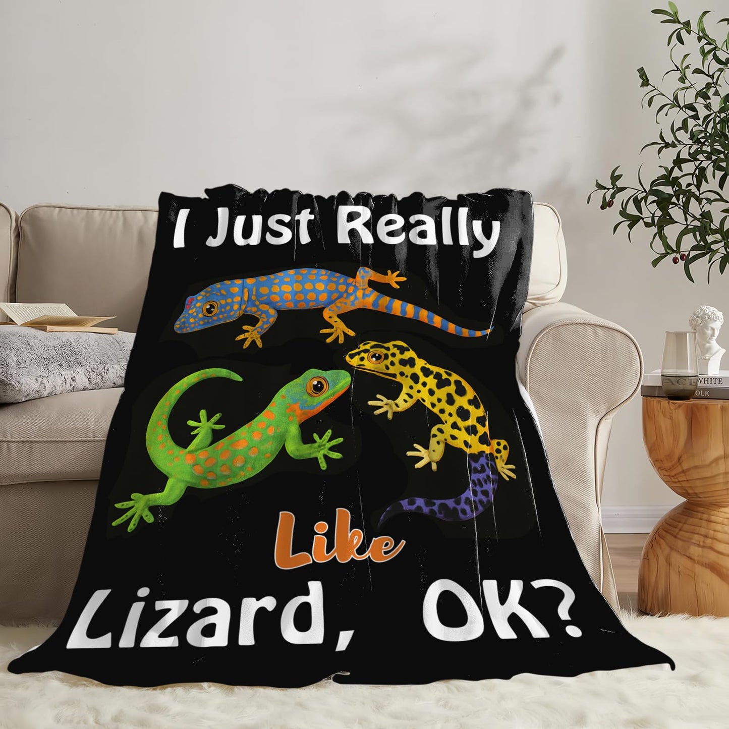 Baegopa Lizard Blanket Gifts Reptiles Lovers Throw 50"X40"