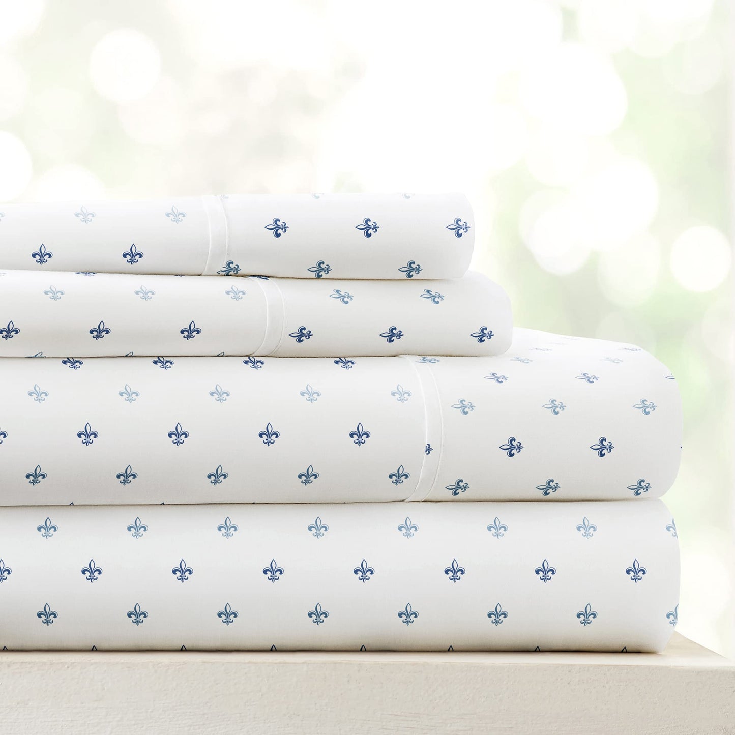 Linen Market 4 Piece Full Bedding Sheet Set (Navy Blue Lilies) - Sleep Better Than Ever with These Ultra-Soft & Cooling Bed Sheets for Your Full Size Bed - Deep Pocket Fits 16" Mattress