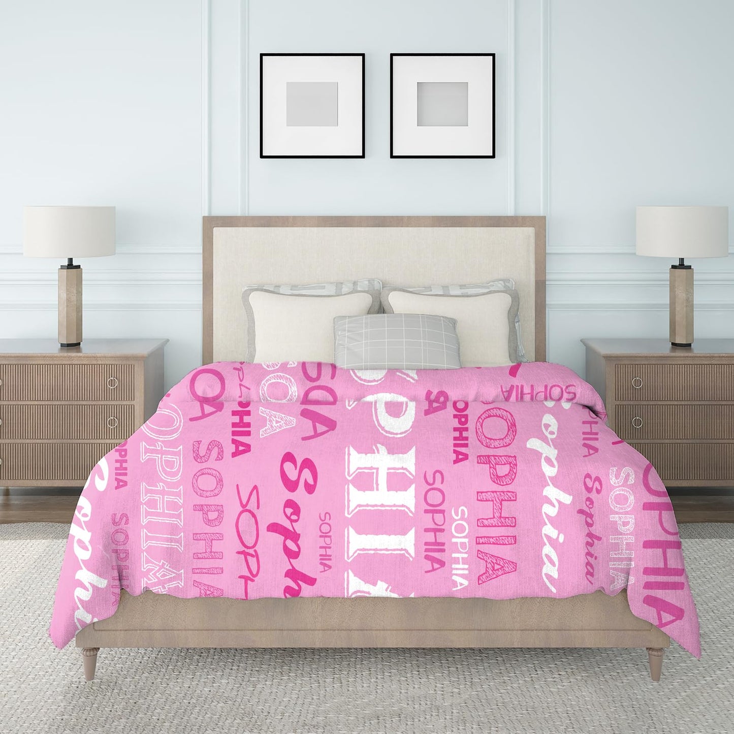 Custom Name Blanket, Personalized Throw Blanket with Names for Teen Girls Boys Kids, Customized Name Throw Blanket Customizable Gift for Kids Baby Adult Women Men Christmas Birthday - Printed in USA