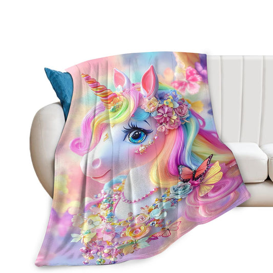 Tijuboni Pink Unicorn Throw Blanket Unicorn Gifts for Girls Women Boys Men Kids Adults Soft Flannel Fleece Blanket for Couch Sofa Bed Home Decor 40"x50"