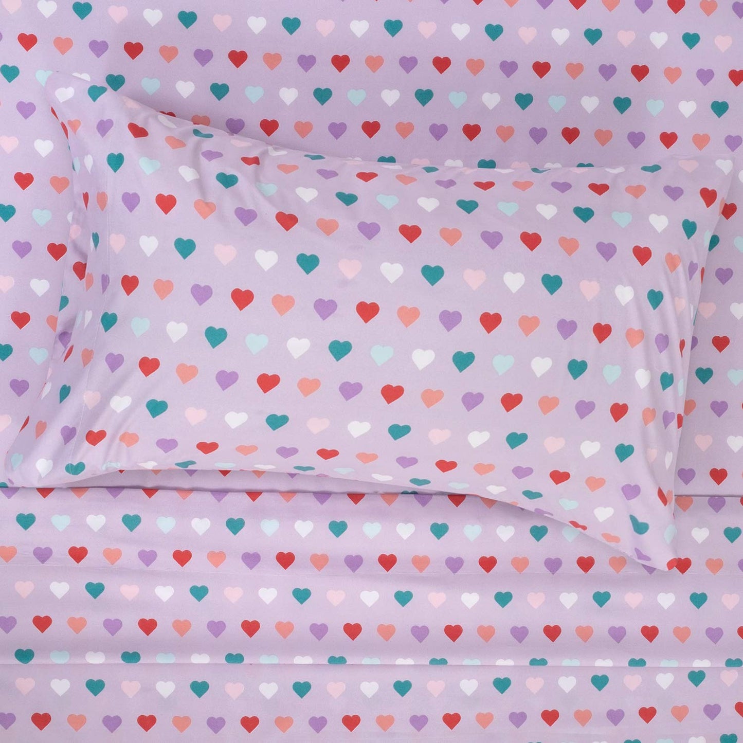 1500 Supreme Kids Bed Sheet Collection - Fun Colorful and Comfortable Boys and Girls Toddler Sheet Sets - Deep Pocket Wrinkle Free Soft and Cozy Bedding - Twin XL, Hearts