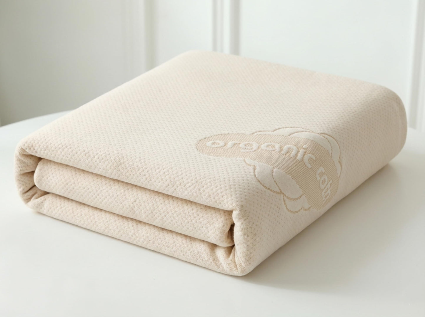 Waterproof Organic Mattress Protector Twin Size – Premium Soft Organic Cotton Surface Mattress Cover – Noiseless & Breathable 250 GSM Mattress Pad – Deep Pocket Fitted Design