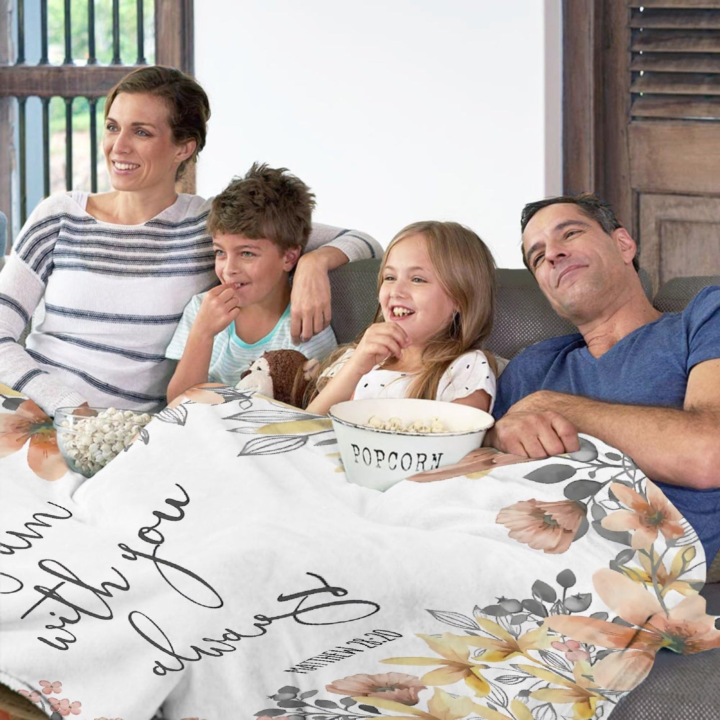 Bible Verse - I Am with You Always Fleece Throw Blanket Lightweight Super Soft Flannel Bed Blanket Perfect Home Decor for Couch Chair Sofa Living Room 50"X40" Small