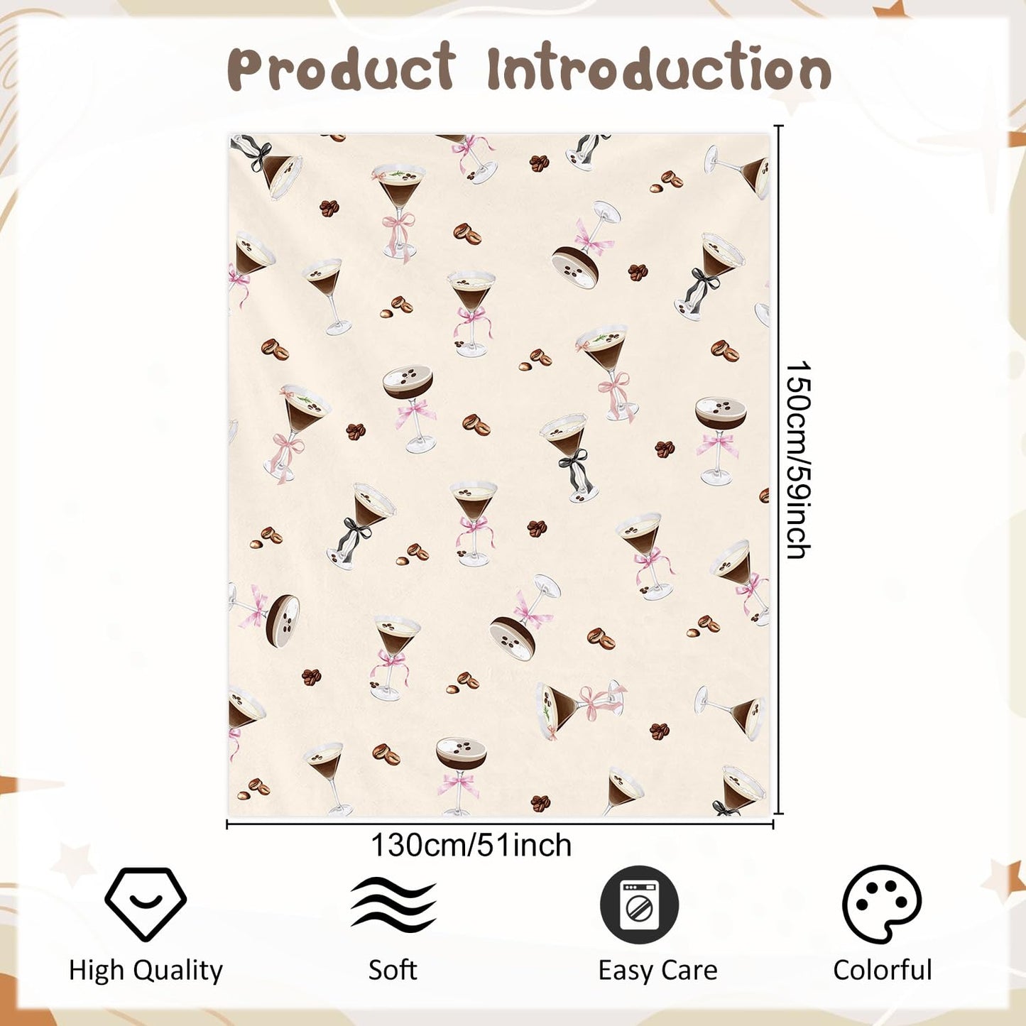 Wxiben Martini Bow Blanket Gifts - Tini Bit Older Birthday Flannel Blanket Brown Martini Cocktail Party Decorations for Women Bachelorette Tini Bar Party Bridal Shower Favors 60 x 50 Inches