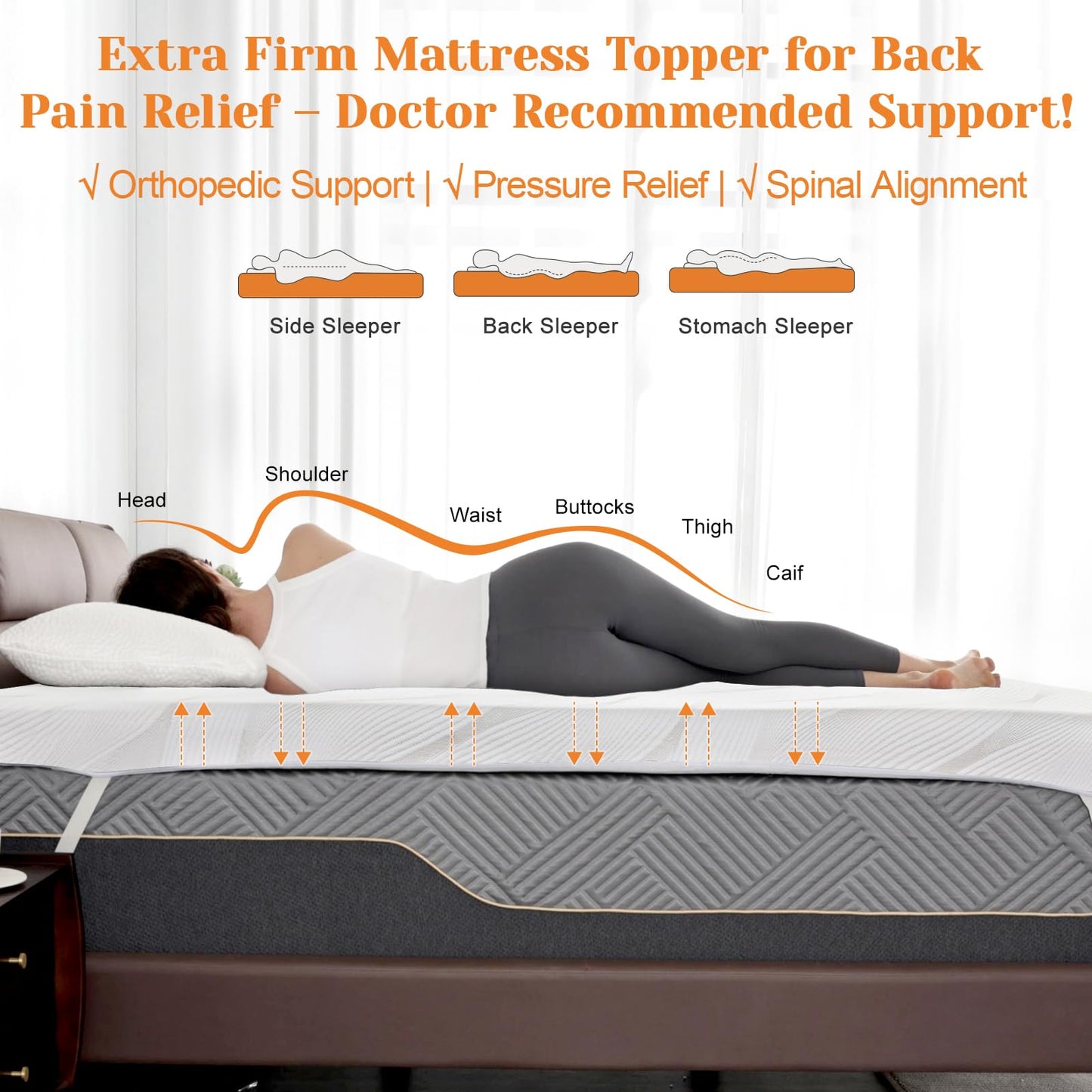 Extra Firm Mattress Topper Short King Size 3 Inch, Cooling Gel+Bamboo High Density Support Mattress Topper with Removable Cover, Bed Topper for Pain Relief CertiPUR-US, 71''x74''