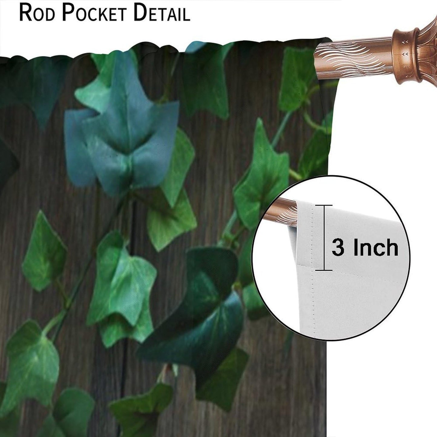 Rustic Barn Door Curtain, Nature Wooden Door Leaves Spring Farmhouse Pattern Print Decor Rod Pocket Window Treatments, for Living Room Bedroom Kitchen 42" W X 45" L
