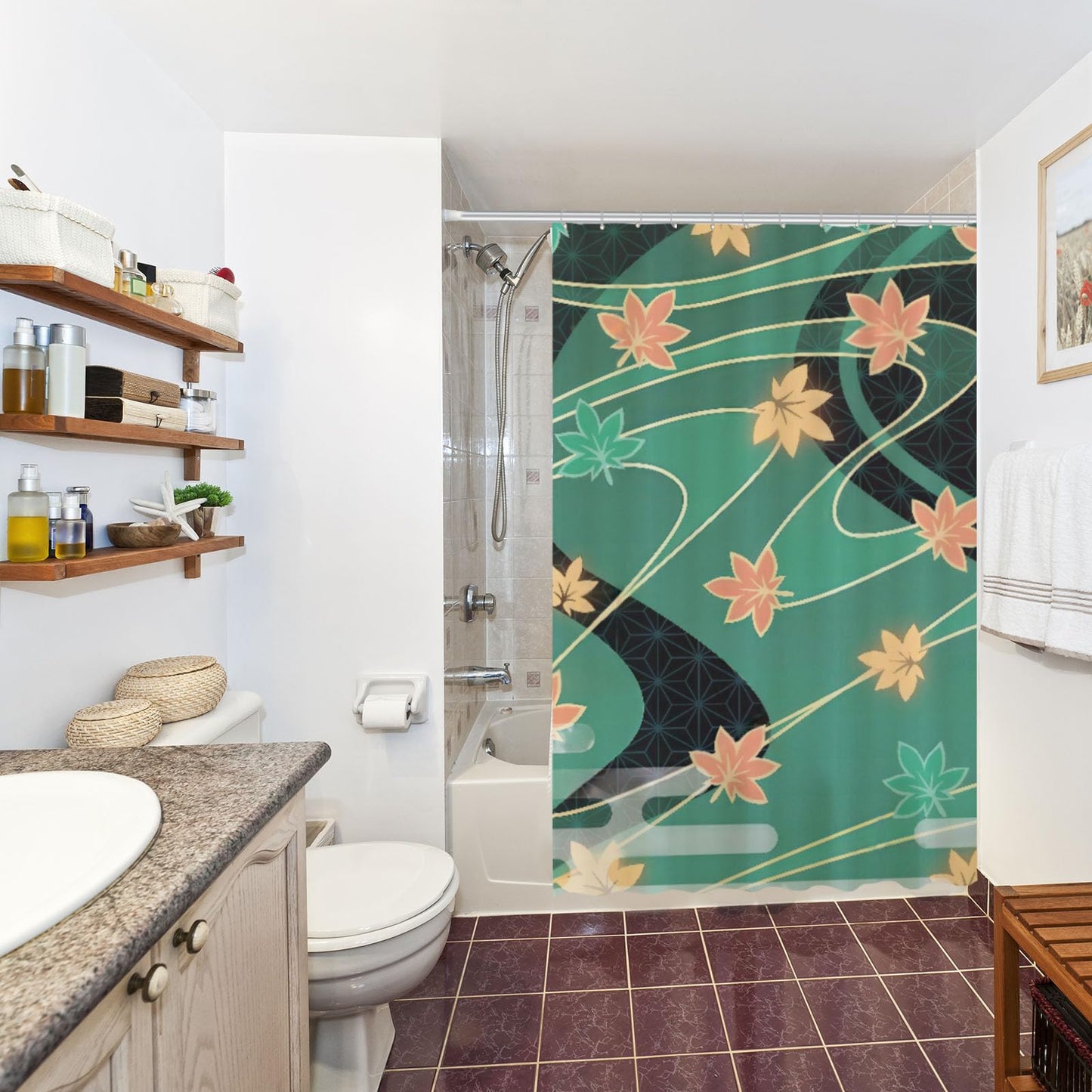 Funnytree Fantasy Adventure Game Shower Curtain, Video Game Bathroom Decor, Waterproof Fabric Durable Easy Care Washable, 72"X72"(Hooks Not Included) SC00240-002