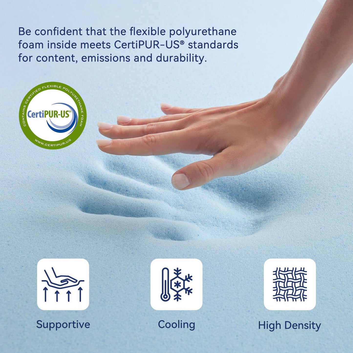 LeWinBedding Dual Layer 2 Inch Memory Foam Mattress Topper Twin Size, 1.5 Inch Cooling Gel Memory Foam and 0.5 Inch Goose Down Fibers Mattress Pad Cover for Pressure Relieving(39"x75")