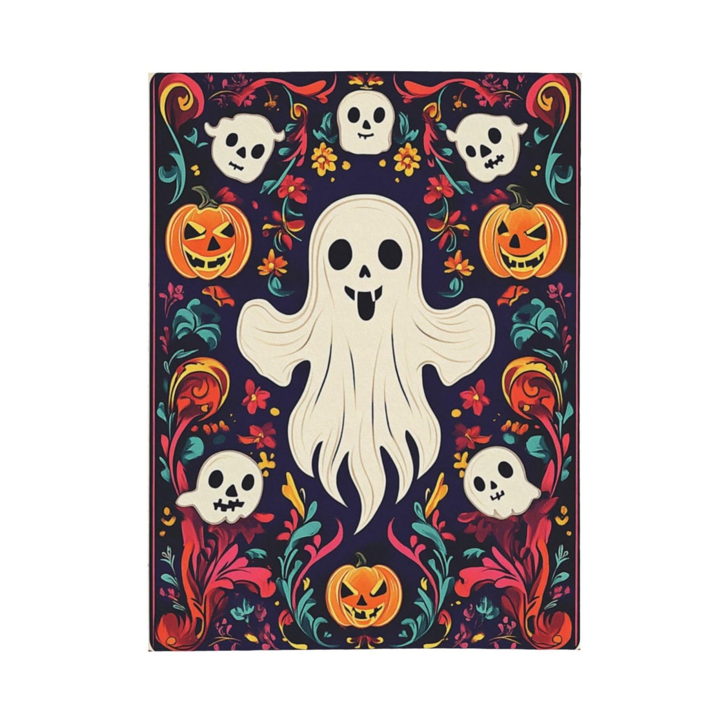 CDSASHCA Spooky Ghosts Flannel Blanket,Cute Design with Floating Phantom Print,Ultra-Soft Fleece for Festival Party Cozy Vibes，Suitable for Sofa,Bed and Office Decoration，Gifts for Friends 60X80 Inch