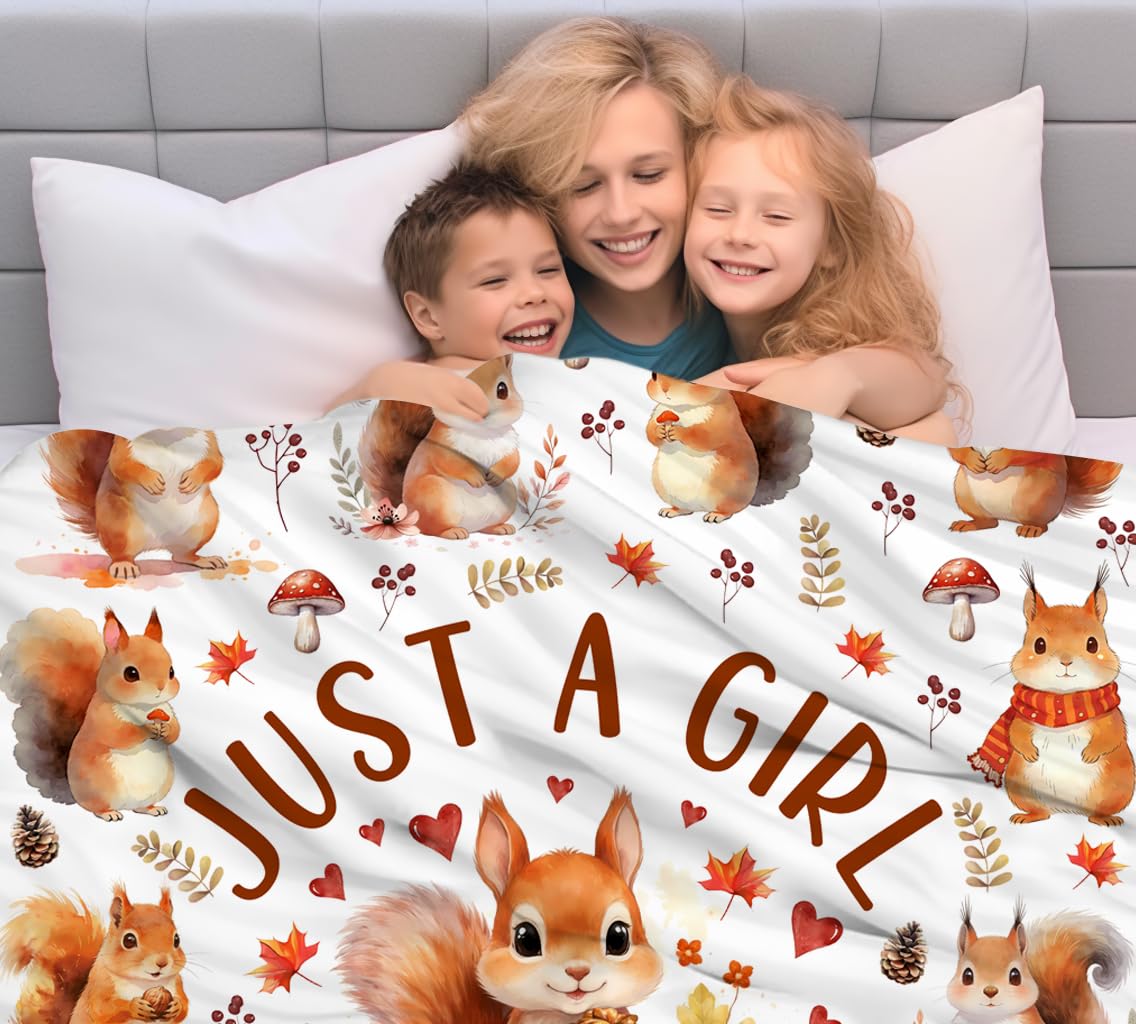 MOUND BOOM Squirrel Blanket Gifts for Squirrel Lovers Adults Kids,Squirrels Stuff Animal Pattern Blankets and Throws,Funny Squirrels Theme Gifts for Women Girls 50"X40"
