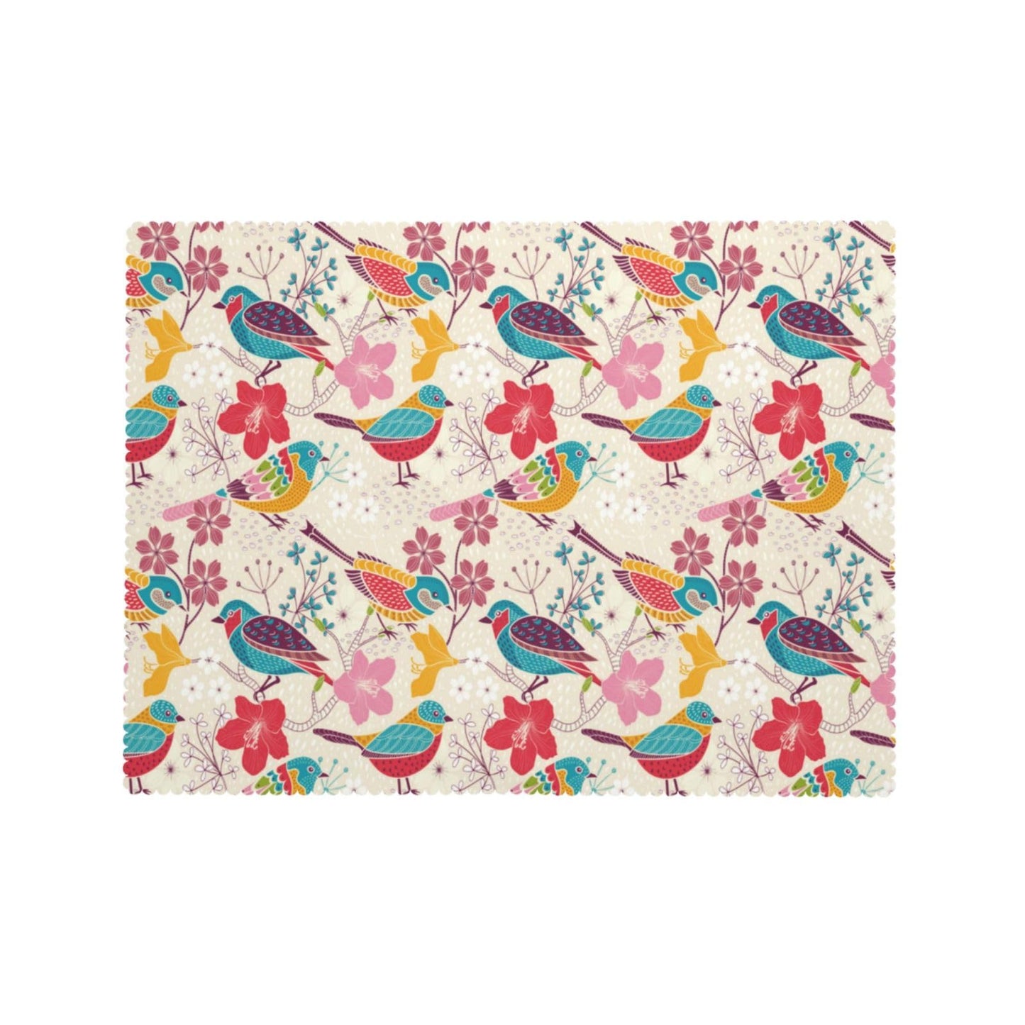 LORCARVIS Floral with Birds Tablecloth Floral Birds Pattern Polyester Rectangle Table Cloth Washable Seasonal Tabletop for Kitchen Dinning Party Outdoor Picnic 54 x 72 Inch Tablecloths