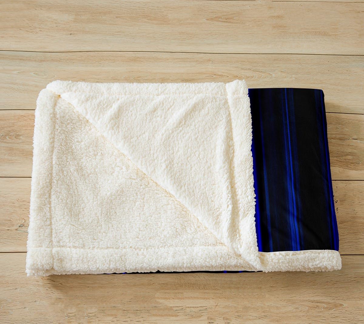 Feelyou Abstract Ombre Fleece Throw Blanket Throw 50"x60" Kids Blue and Black Musical Plush Blanket for Bed Sofa Couch Boys Girls Teens Music Themed Sherpa Blanket Geometric Striped Fuzzy Blanket