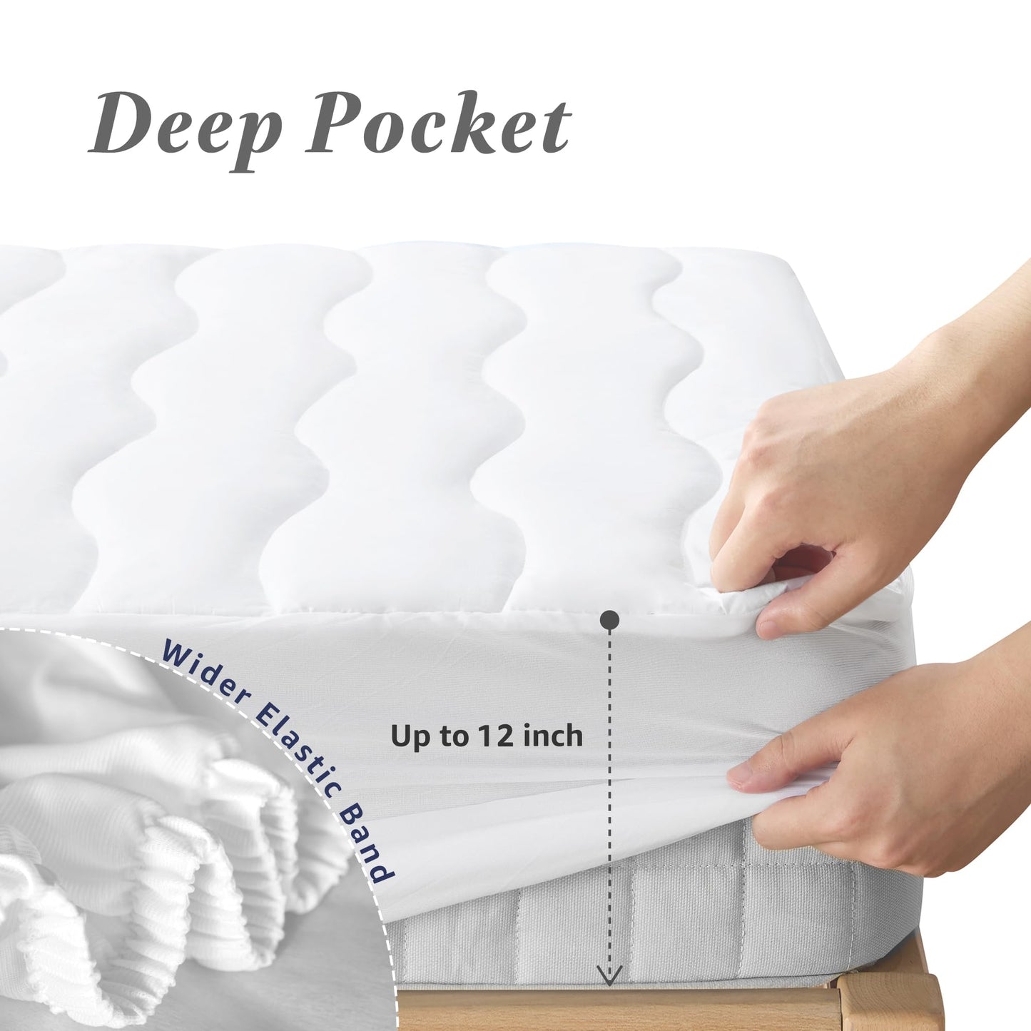 Premium Waterproof Crib and Toddler Mattress Protector, Quilted Crib Mattress Pad with 100% Cotton Top, Sheets Fitted Crib Mattress Cover, Durable and Breathable, Machine Washable, White, 52" x 28"