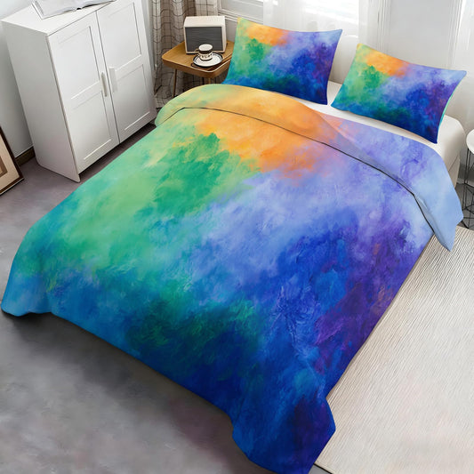PAISUOQ Colorful Bedding Sets Full, Graffiti Comforter Cover with Zipper Ties, Street Art Duvet Cover with 2 Pillowcases, 3 Pieces，Bedroom Decor & Gifts