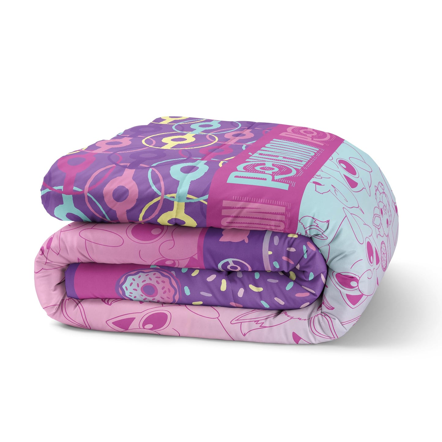 Northwest Pokemon Light and Sweet Twin Size Bed in a Bag Set, Pikachu Eevee Jigglypuff, Kids Boys Girls Bedding Comforter Sheets
