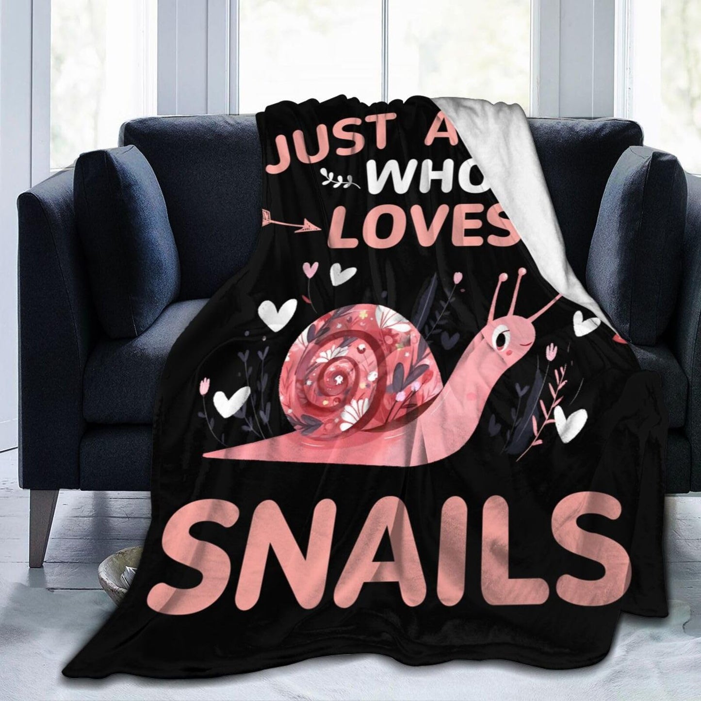 Baegopa Snails Blanket Gifts for Girls Women Snail Stuff Throw Blankets Cozy Plush Fleece Flannel Fuzzy for Bed Decor 50"X40"