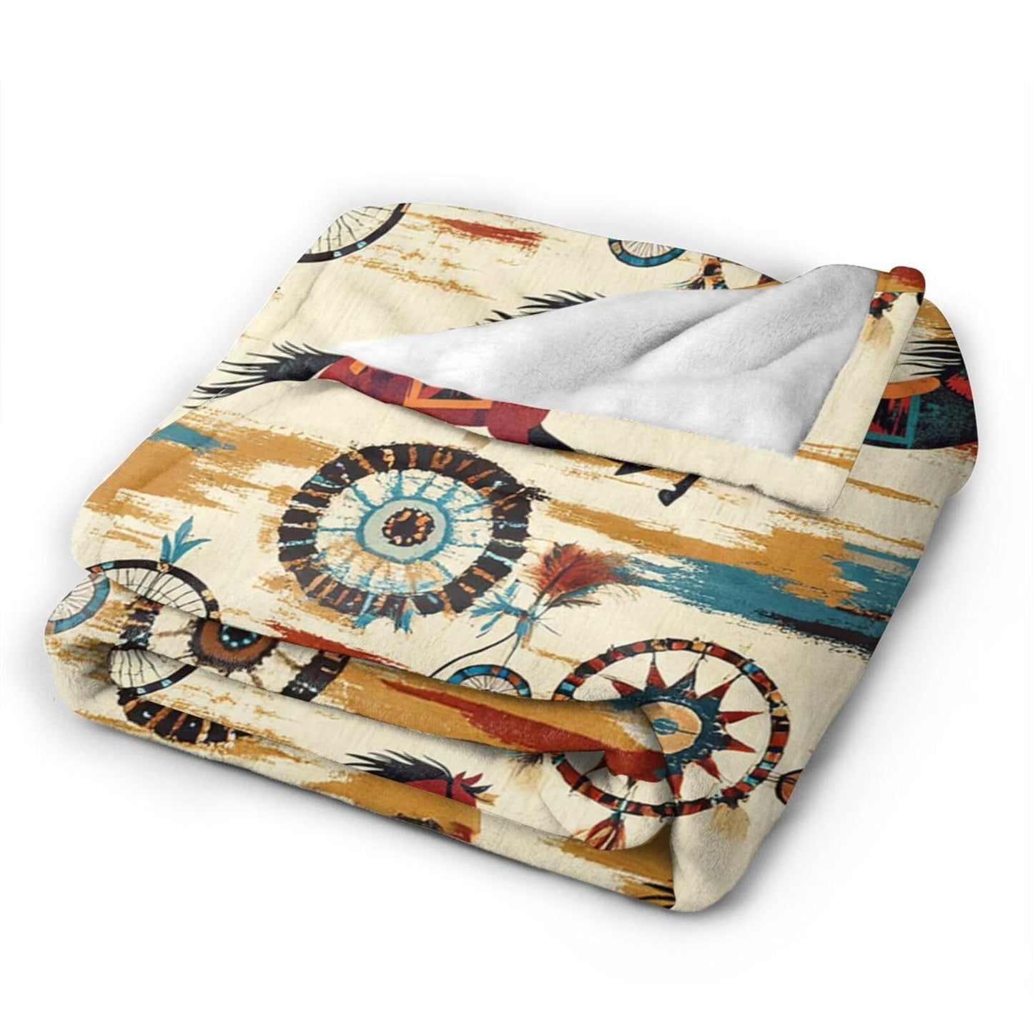 Dynova Horse Blanket Cozy Plush Western Cowboy Throw Blankets Fuzzy Flannel Fleece Cowgirl Native Gifts for Girls Boys Women Men 50"X40"