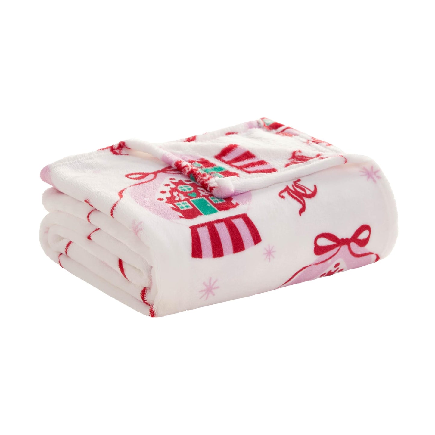 Juicy Couture Winter Snowglobe Plush 50 x 70 Throw Blanket, White