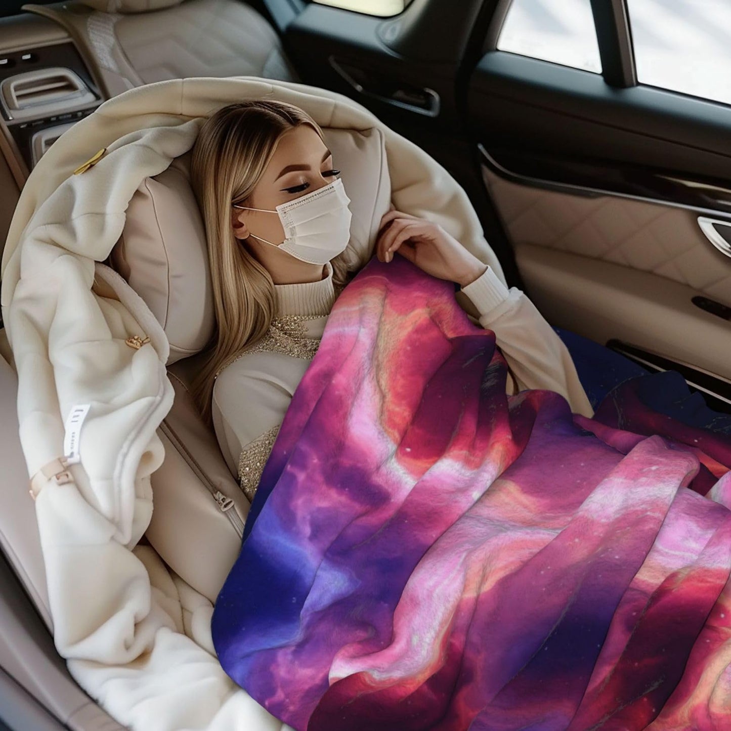 Perinsto Galaxy Throw Blanket Ultra Soft Warm All Season Decorative Fleece Blankets for Bed Chair Car Sofa Couch Bedroom 80"X60"