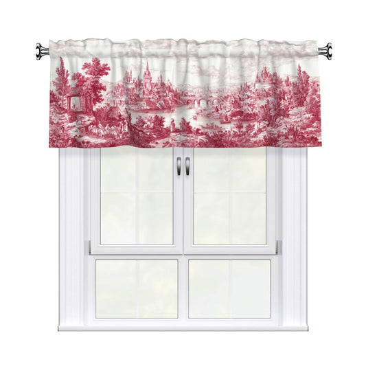 Ecixzyo French Country Valance Curtain Window Valance Treatment Decor Small Window Curtains for Bedroom Kitchen Bathroom Living Room 1 Panel 54x18in