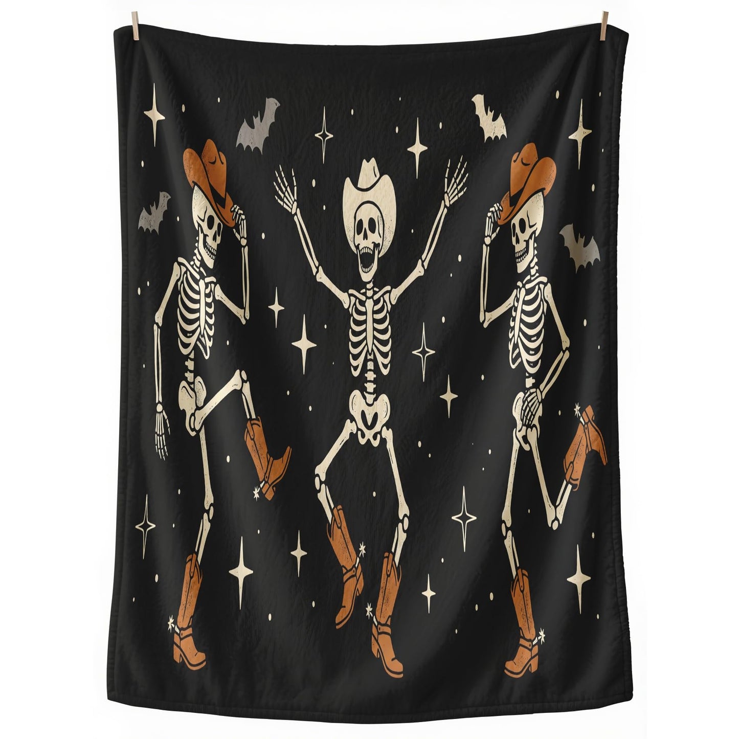 GEDAEUBA Skeleton Blanket Cute - Halloween Dancing Skeleton Bat Fleece Blanket Throw, Soft Cozy Blankets & Throws for Couch, Bed, and Sofa, 50x60 inches
