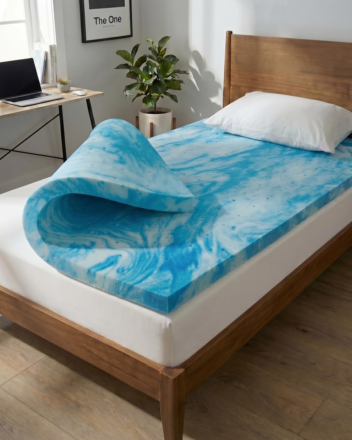 2 Inch Twin Memory Foam Mattress Topper - Cooling Gel Infused Bed Topper - Soft Ventilated Mattress Pad for Pressure Relief & Pain-Free Sleep - CertiPUR-US & Oeko-TEX