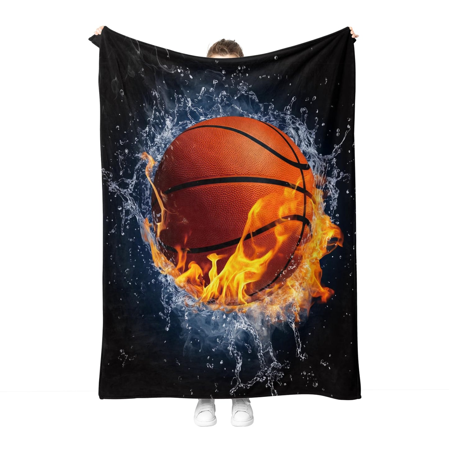 Hohoto Basketball Blanket Sports Gifts for Men Women Kids Teen Boys Girls Birthday Christmas Halloween Easter Son Boyfriend Students Team Player Teammates Throw Blanket 50"x60"