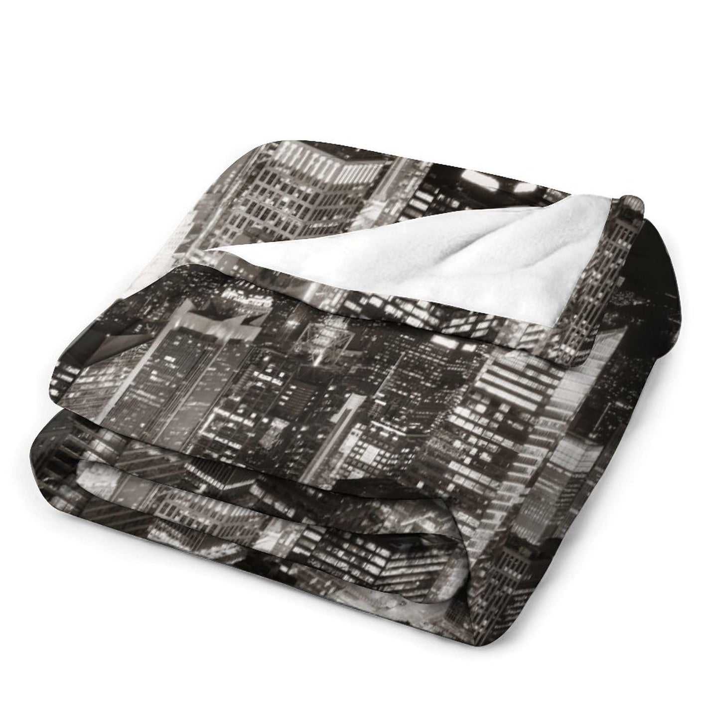 City Landscape Throw Blanket,New York Manhattan Night Cityscape Light Pattern Soft Cozy Warm Flannel Blankets for Sofa Couch Bed Gifts for Lover Kids Boys Grils Women Adults 30x40 Inch