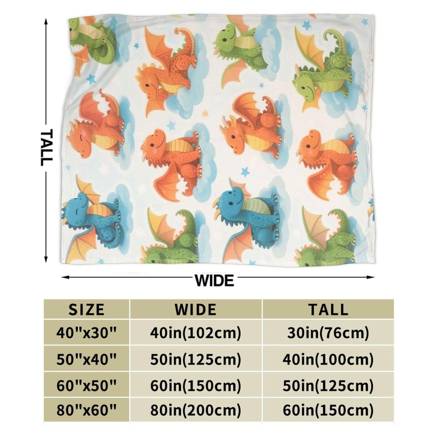 Dragon Blanket Dragon Gifts for Women Girls Cute Throw Blanket for Dragons Lover Soft Flannel Cozy Fleece Fuzzy Plush Warm Bedding Stuff for Kids Adults 40 x 50 Inch