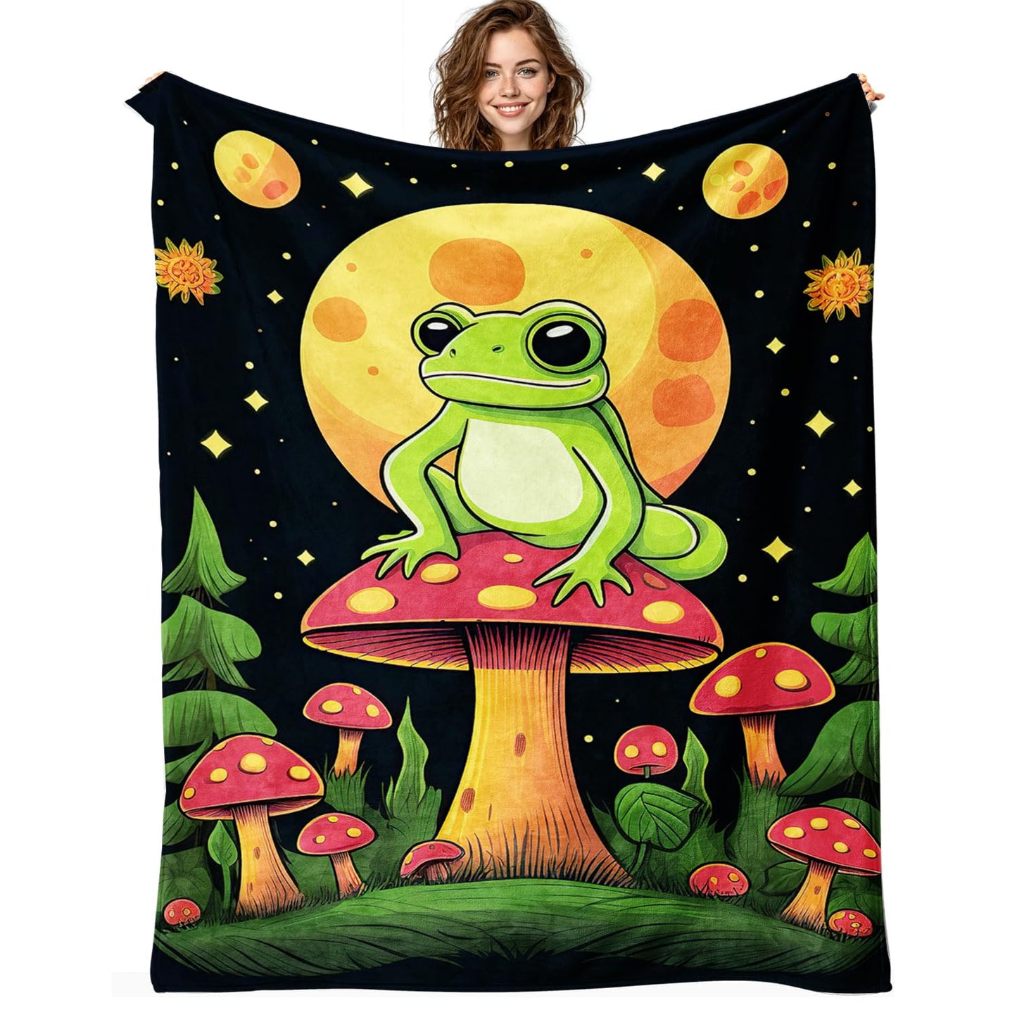 Frog Blanket Frog Fleece Throw Blanket Super Soft Fuzzy Plush Cozy Warm Frogs Decor Bedding Blankets Gift for Boys Girls Men Women Kids & Adult 50"X40"