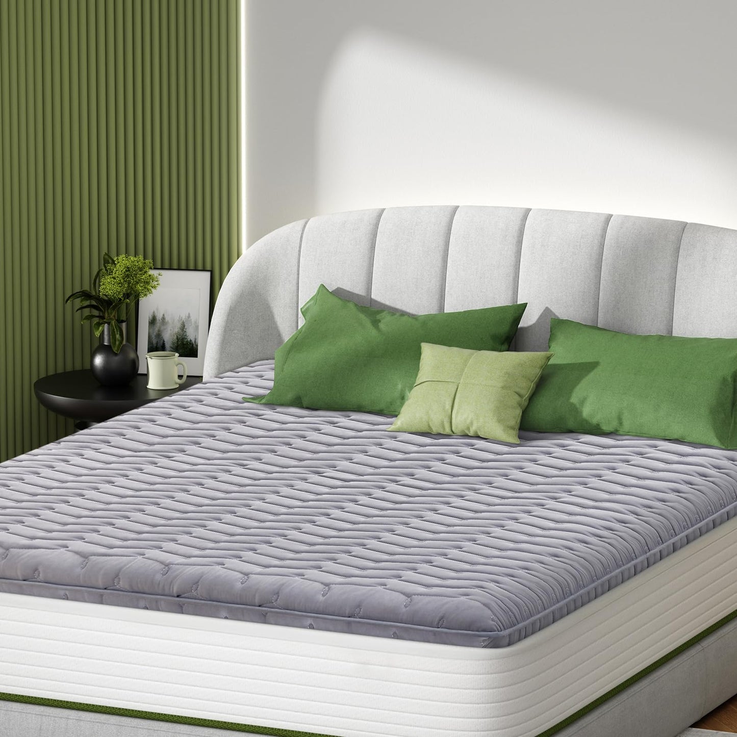 Premium Foam Full Mattress Topper,Firm Mattress Topper for Back Pain,Provide Lasting Support,Thicken Bed Topper,Premium Gray(75×54Inches)