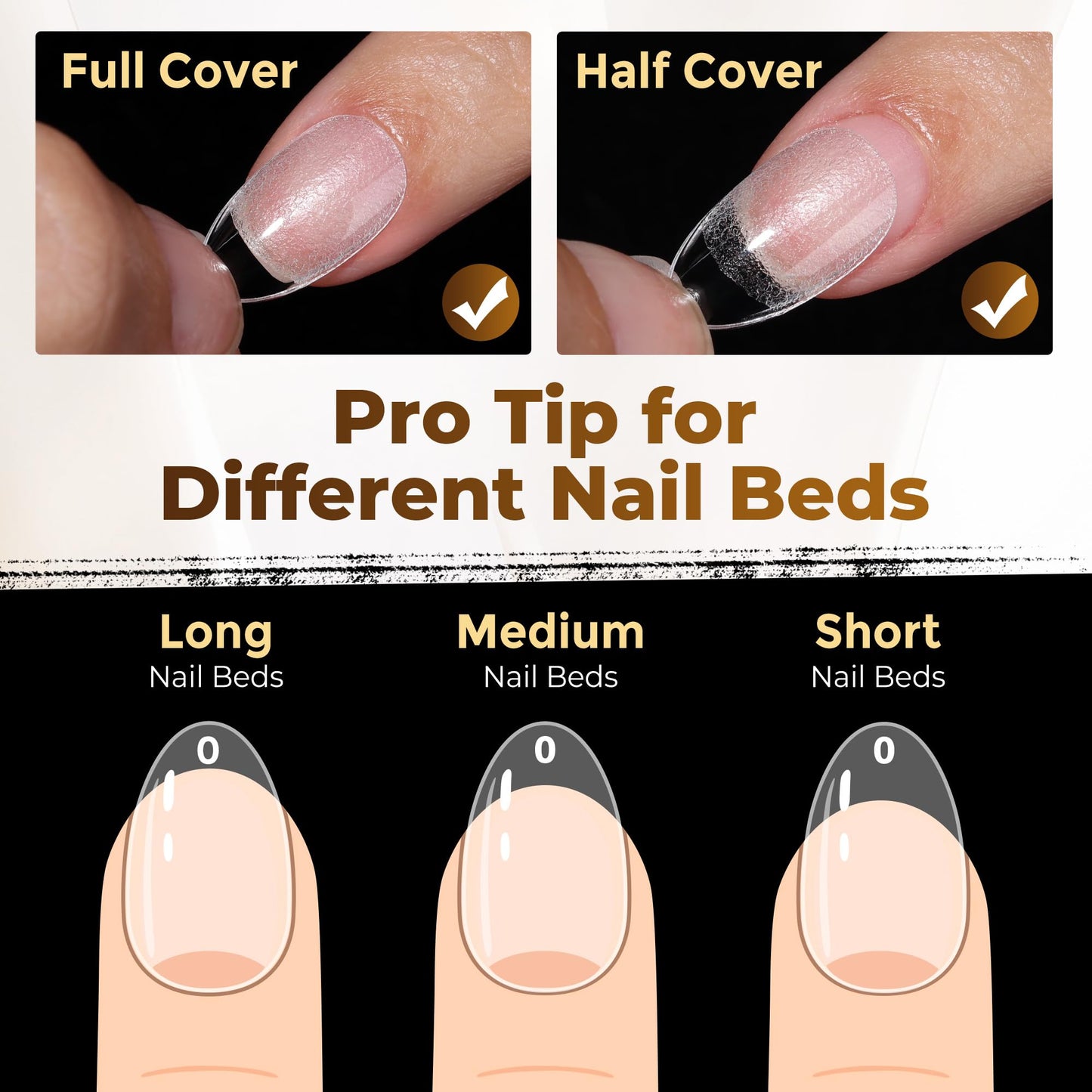 UNA GELLA Short Oval Almond Fake Nails 504pcs Press on Nails Pre-shape Short Almond Round Gel Nail Tips for Full Cover Acrylic False Nails For Nail Extension Home DIY Salon 12 Sizes False Gelly Tips