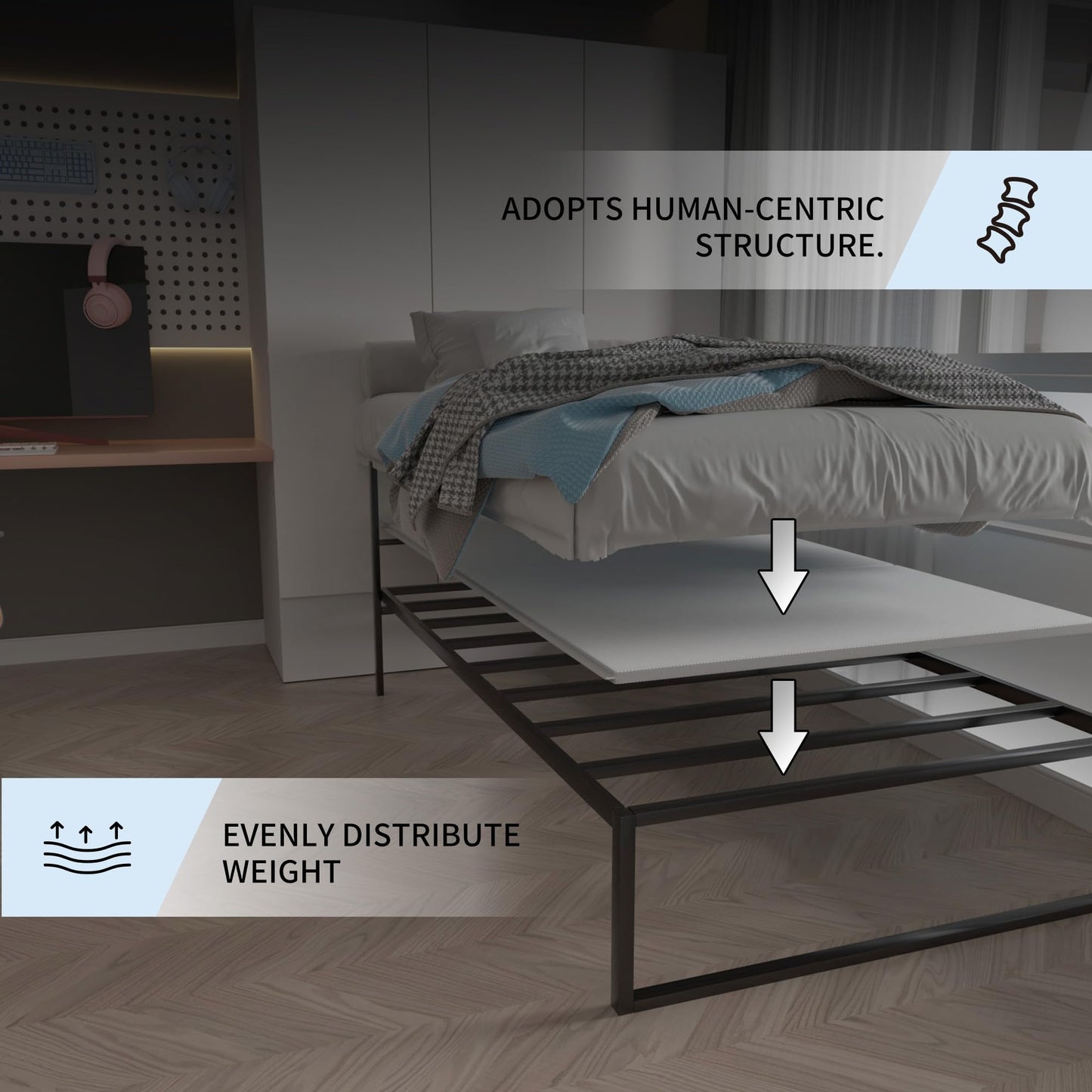 wanglanfei Bunkie Board,Foldablet,bunk bed10MM,Strong Support Ability,Queen Size 60 * 80",Moisture Proof and Noise Reduction