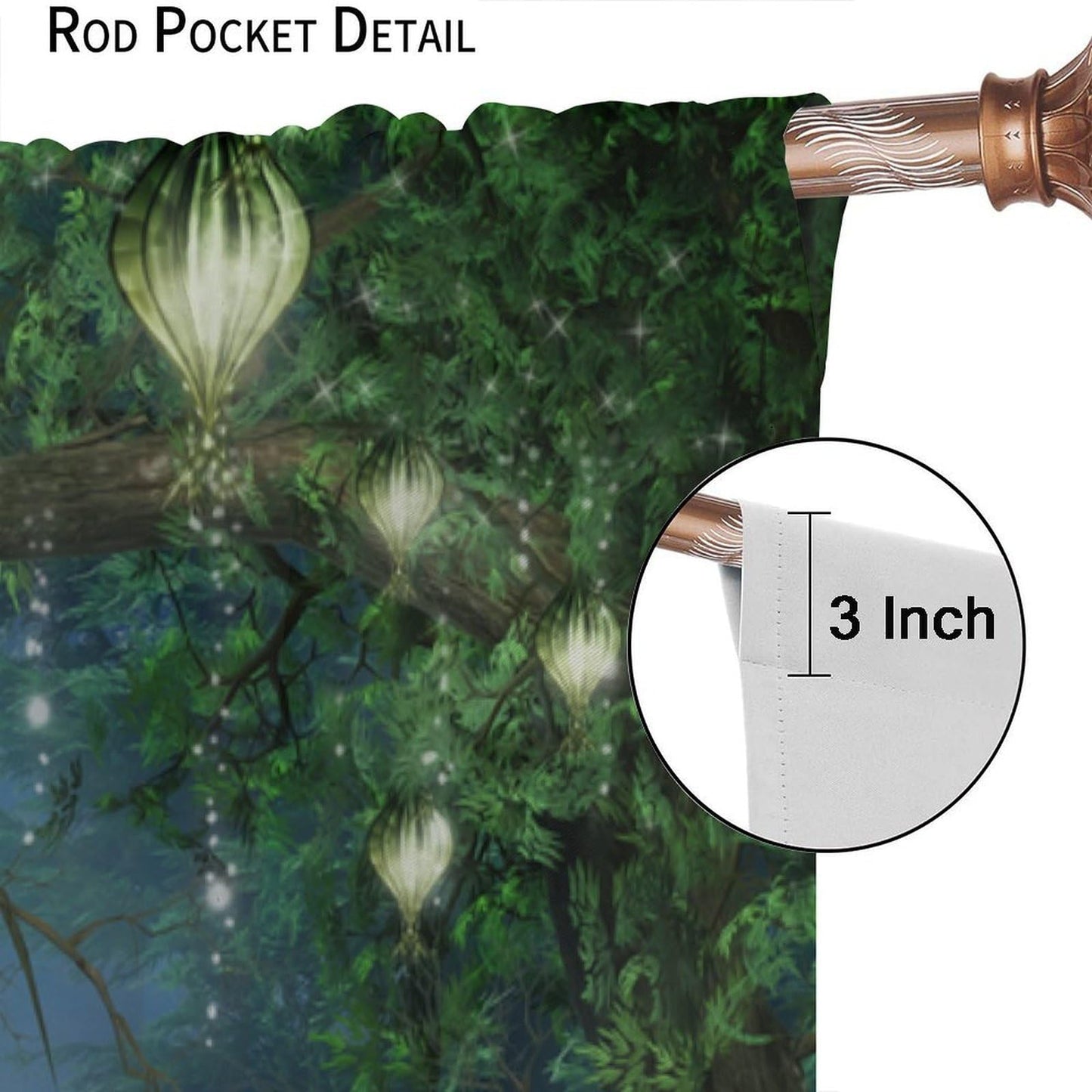 DDCBNS Fantasy Nature Windows Curtains,Magical Forest Dreamland Window Treatments for Bedroom Living Room Mushroom Flower Drapes 2 Panels Set,Total Size 42 x 45 Inch