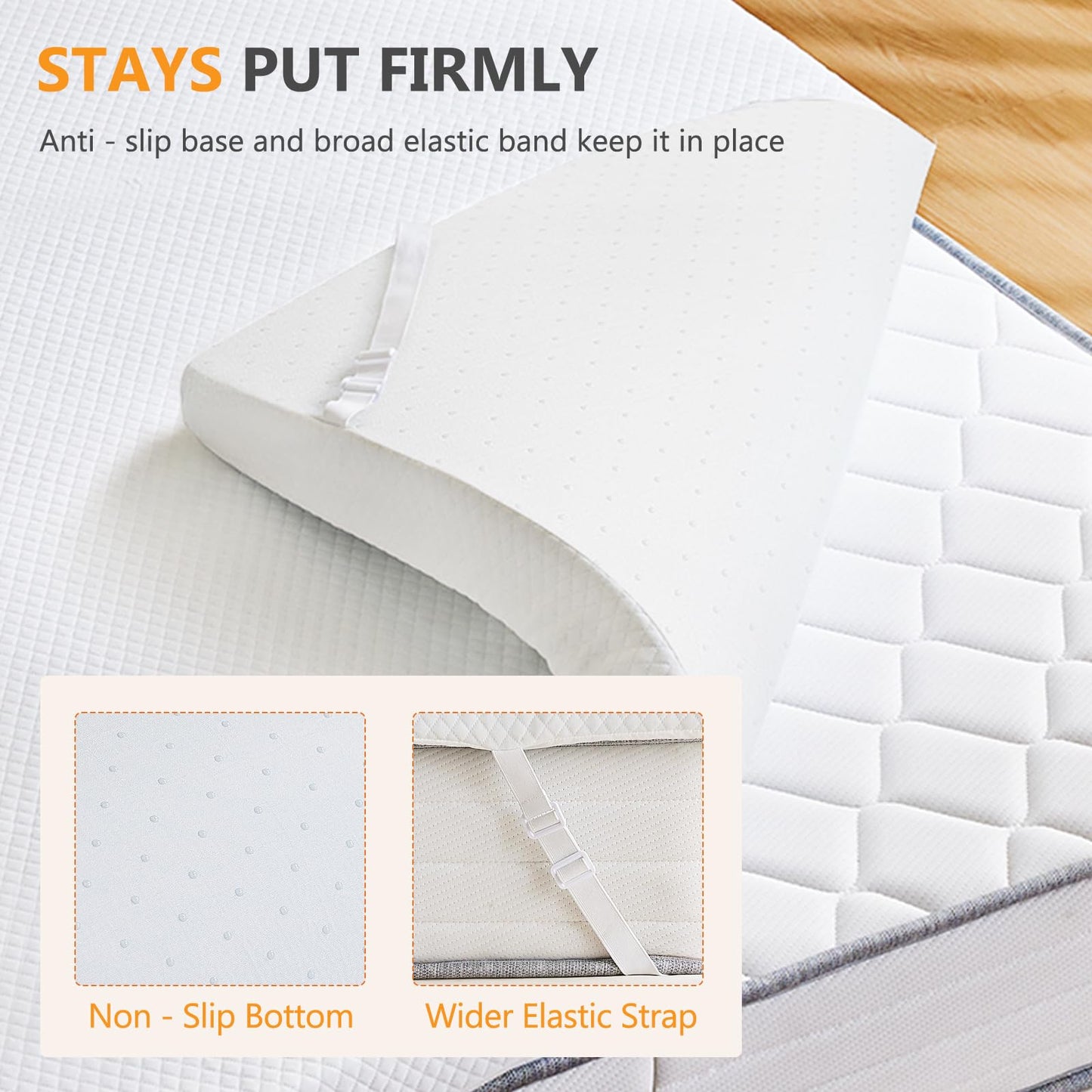 NEWBULIG 2 Inch Memory Foam Mattress Topper, a Supportive Memory Foam Pad with a Removable & Washable Cover, and a Non-Slip Ventilated Design for Full Beds
