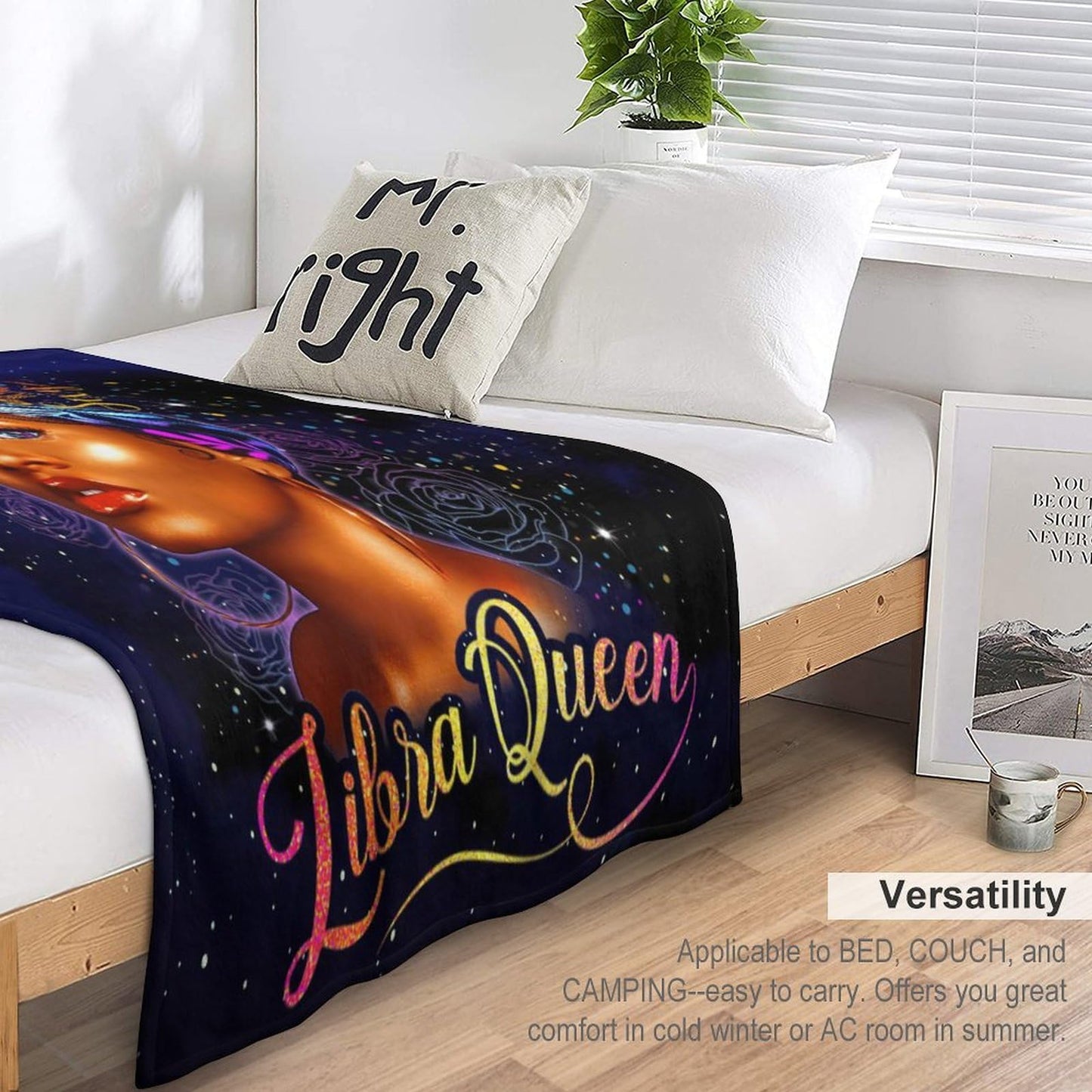 African American Woman Bedding Fleece Throw Blanket, Beautiful Cute Black Grils Inspirational Quotes All Season Flannel Soft Warm Microplush Lightweight Thermal for Sofa Bed Bedroom 40"x50"